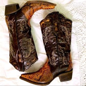 J.B. Dillon Leather Snip Toe Western Boot